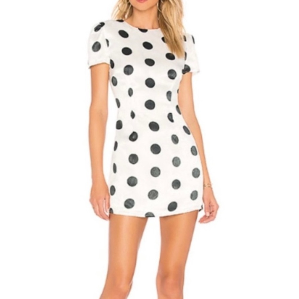house of harlow 1960 x revolve polka dot sheath dress
